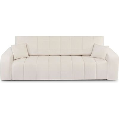 Baita Canapé droit convertible en tissu 3 places ecru Beige 248x88x105cm - Publicité Baita Canapé droit convertible en tissu 3 places ecru Beige 248x88x105cm - Publicité