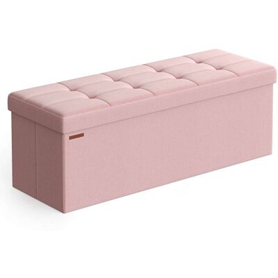 SONGMICS Banc de rangement pliable de 110 cm pouf de chambre rose bonbon Rose 110x38x38cm - Publicité SONGMICS Banc de rangement pliable de 110 cm pouf de chambre rose bonbon Rose 110x38x38cm - Publicité