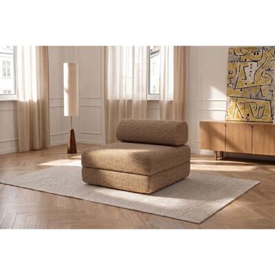 kimo. Fauteuil convertible et modulable 1 place en tweed marron Marron 95x70x95cm - Publicité kimo. Fauteuil convertible et modulable 1 place en tweed marron Marron 95x70x95cm - Publicité