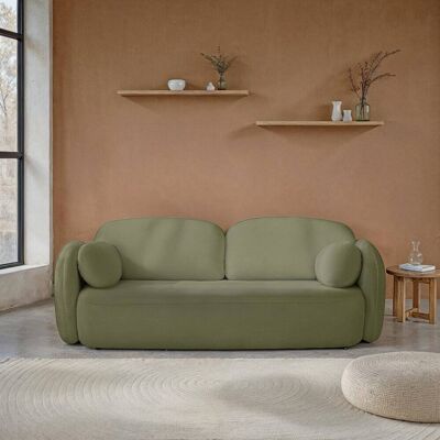 Baita Canapé droit convertible en tissu 3 places vert kaki Vert 238x87x101cm - Publicité Baita Canapé droit convertible en tissu 3 places vert kaki Vert 238x87x101cm - Publicité