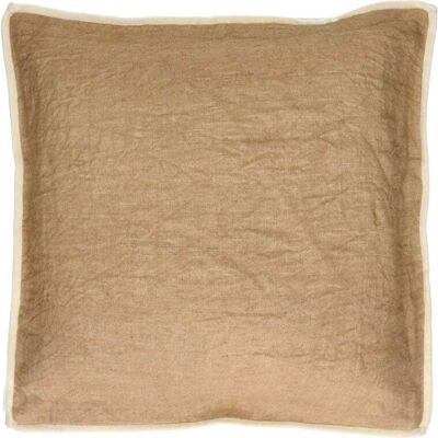 Pomax Coussin en lin ocre 45x45 Beige 45x8x45cm - Publicité Pomax Coussin en lin ocre 45x45 Beige 45x8x45cm - Publicité