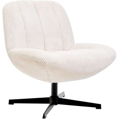 Nordlys Fauteuil swivel de salon en velours côtelé beige Beige 73x82x74cm - Publicité Nordlys Fauteuil swivel de salon en velours côtelé beige Beige 73x82x74cm - Publicité