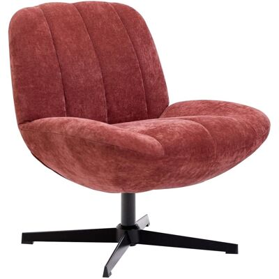 Nordlys Fauteuil swivel de salon en tissu terracotta Rouge 73x82x74cm - Publicité Nordlys Fauteuil swivel de salon en tissu terracotta Rouge 73x82x74cm - Publicité