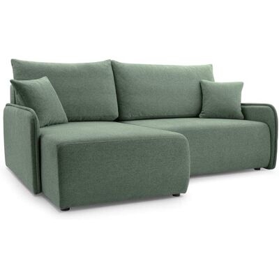 Selsey Canapé d'angle convertible, en tissu chenille, vert sauge, côté gauche Vert 198x93x198cm - Publicité Selsey Canapé d'angle convertible, en tissu chenille, vert sauge, côté gauche Vert 198x93x198cm - Publicité
