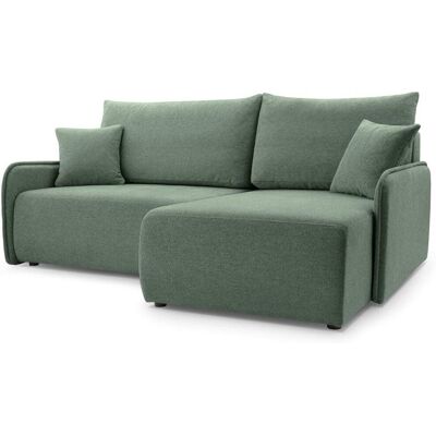 Selsey Canapé d'angle convertible, en tissu chenille, vert sauge, côté droit Vert 198x93x198cm - Publicité Selsey Canapé d'angle convertible, en tissu chenille, vert sauge, côté droit Vert 198x93x198cm - Publicité