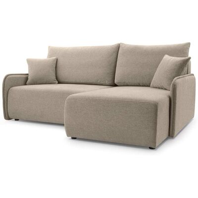 Selsey Canapé d'angle convertible, en tissu chenille, beige foncé, côté droit Beige 198x93x198cm - Publicité Selsey Canapé d'angle convertible, en tissu chenille, beige foncé, côté droit Beige 198x93x198cm - Publicité