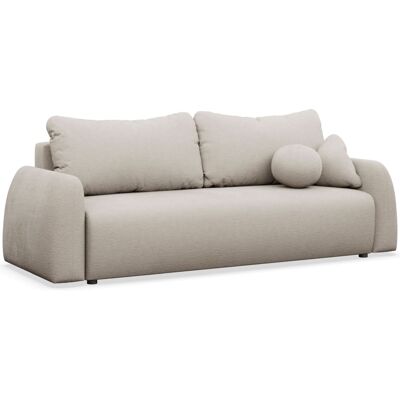 Selsey Canapé 3 places convertible en tissu chenille beige clair Beige 244x85x244cm - Publicité Selsey Canapé 3 places convertible en tissu chenille beige clair Beige 244x85x244cm - Publicité