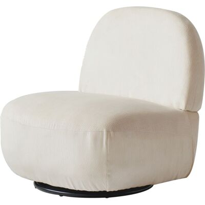 Nordlys Fauteuil pivotant en velours beige - armchair - Publicité Nordlys Fauteuil pivotant en velours beige - armchair - Publicité