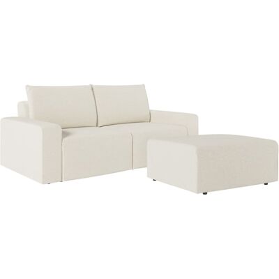 Usinestreet Pack - canapé droit fixe 2 places avec pouf en tissu - beige Beige 202x90x101cm - Publicité Usinestreet Pack - canapé droit fixe 2 places avec pouf en tissu - beige Beige 202x90x101cm - Publicité