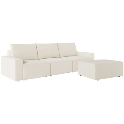 Usinestreet Pack - canapé droit fixe 3 places avec pouf en tissu - beige Beige 283x90x101cm - Publicité Usinestreet Pack - canapé droit fixe 3 places avec pouf en tissu - beige Beige 283x90x101cm - Publicité