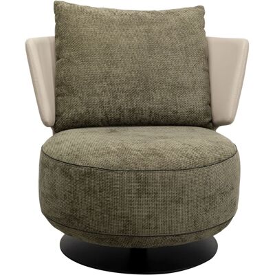 Kare Design Fauteuil pivotant en velours vert et simili beige Vert 80x88x80cm - Publicité Kare Design Fauteuil pivotant en velours vert et simili beige Vert 80x88x80cm - Publicité