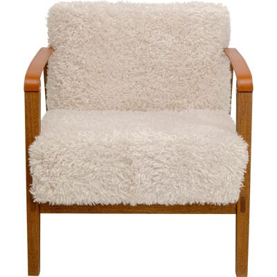 Kare Design Fauteuil en polyester bouclé crème et chêne Beige 68x75x85cm - Publicité Kare Design Fauteuil en polyester bouclé crème et chêne Beige 68x75x85cm - Publicité