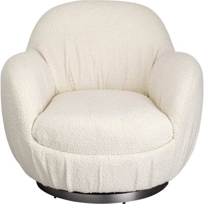 Kare Design Fauteuil pivotant en polyester bouclé crème Beige 88x90x77cm - Publicité Kare Design Fauteuil pivotant en polyester bouclé crème Beige 88x90x77cm - Publicité