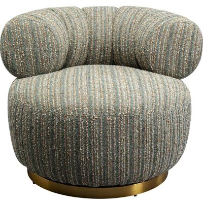 Kare Design Fauteuil pivotant en polyester vert et marron rayé Vert 95x70x88cm - Publicité Kare Design Fauteuil pivotant en polyester vert et marron rayé Vert 95x70x88cm - Publicité