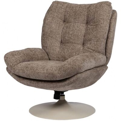 Amadeus Fauteuil en tissu taupe et blanc gris Taupe 90x100x78cm - Publicité Amadeus Fauteuil en tissu taupe et blanc gris Taupe 90x100x78cm - Publicité