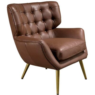 Angel Cerda Fauteuil chester cuir marron foncé Marron 84x85x85cm - Publicité Angel Cerda Fauteuil chester cuir marron foncé Marron 84x85x85cm - Publicité