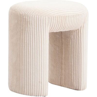 Nordlys Pouf en velours côtelé beige Beige 35x45x40cm - Publicité Nordlys Pouf en velours côtelé beige Beige 35x45x40cm - Publicité
