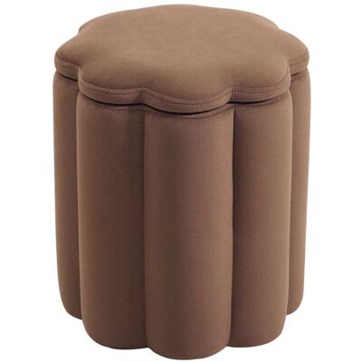 Nordlys Pouf de salon avec rangement en velours marron Marron 35x39x35cm - Publicité Nordlys Pouf de salon avec rangement en velours marron Marron 35x39x35cm - Publicité
