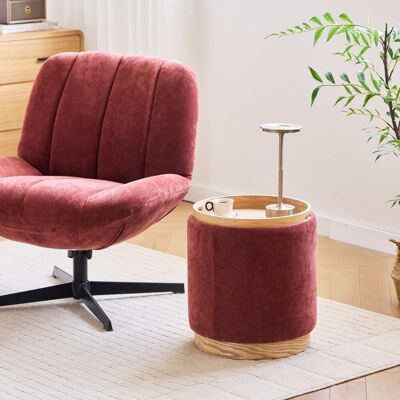 Nordlys Pouf avec rangement en tissu terracotta Rouge 40x44x40cm - Publicité Nordlys Pouf avec rangement en tissu terracotta Rouge 40x44x40cm - Publicité
