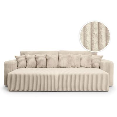 Usinestreet Canapé droit 4 places double méridienne velours côtelé épais beige Beige 246x83x145cm - Publicité Usinestreet Canapé droit 4 places double méridienne velours côtelé épais beige Beige 246x83x145cm - Publicité