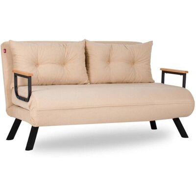 Calicosy Canapé lit 2 places convertible l133 cm - beige Beige 50x41x50cm - Publicité Calicosy Canapé lit 2 places convertible l133 cm - beige Beige 50x41x50cm - Publicité