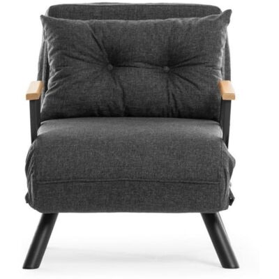 CALICOSY - Sillón convertible - 67 cm tissu assise pieds métal - canapé-lit - Publicité CALICOSY - Sillón convertible - 67 cm tissu assise pieds métal - canapé-lit - Publicité