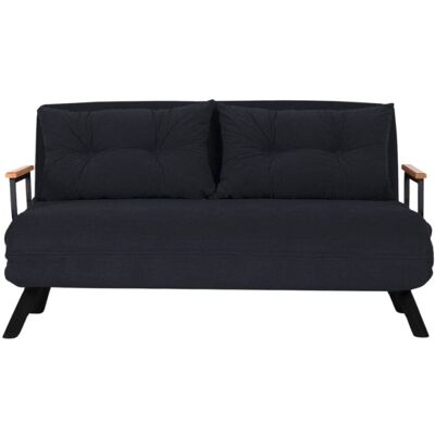 Calicosy Canapé lit 2 places convertible l133 cm - noir Noir 50x41x50cm - Publicité Calicosy Canapé lit 2 places convertible l133 cm - noir Noir 50x41x50cm - Publicité