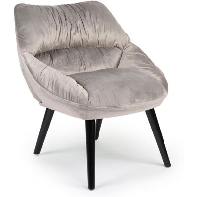 Menzzo Fauteuil moderne et confortable velours gris Gris 71x74x73cm - Publicité Menzzo Fauteuil moderne et confortable velours gris Gris 71x74x73cm - Publicité