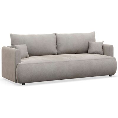 Selsey Canapé convertible 3 places, velours easy-clean, gris Gris 226x90x226cm - Publicité Selsey Canapé convertible 3 places, velours easy-clean, gris Gris 226x90x226cm - Publicité
