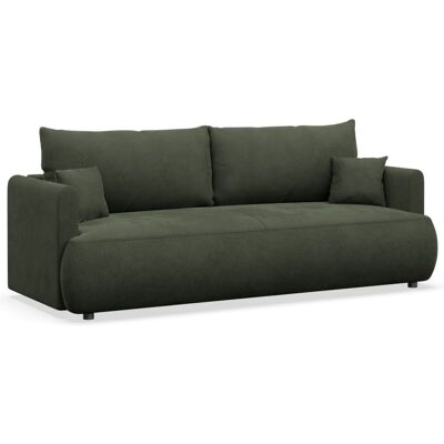 Selsey Canapé convertible 3 places, velours easy-clean, vert olive Vert 226x90x226cm - Publicité Selsey Canapé convertible 3 places, velours easy-clean, vert olive Vert 226x90x226cm - Publicité