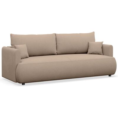 Selsey Canapé convertible 3 places, chenille easy-clean, beige Beige 226x90x226cm - Publicité Selsey Canapé convertible 3 places, chenille easy-clean, beige Beige 226x90x226cm - Publicité