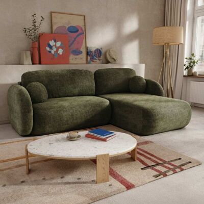 Baita Canapé d'angle droit convertible en tissu 4 places vert kaki Vert 248x87x174cm - Publicité Baita Canapé d'angle droit convertible en tissu 4 places vert kaki Vert 248x87x174cm - Publicité