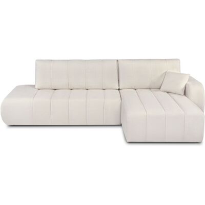 Baita Canapé d'angle droit convertible en tissu 4 places ecru Beige 276x88x176cm - Publicité Baita Canapé d'angle droit convertible en tissu 4 places ecru Beige 276x88x176cm - Publicité