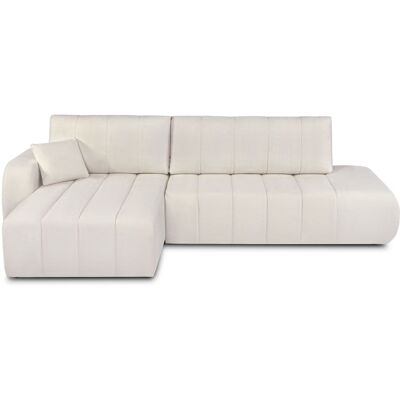 Baita Canapé d'angle gauche convertible en tissu 4 places ecru Beige 276x88x176cm - Publicité Baita Canapé d'angle gauche convertible en tissu 4 places ecru Beige 276x88x176cm - Publicité