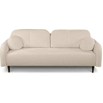 Baita Canapé droit convertible en tissu bouclette 3 places ecru Taupe 230x95x102cm - Publicité Baita Canapé droit convertible en tissu bouclette 3 places ecru Taupe 230x95x102cm - Publicité