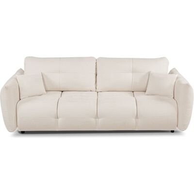 Baita Canapé droit convertible en tissu 3 places ecru Beige 245x86x110cm - Publicité Baita Canapé droit convertible en tissu 3 places ecru Beige 245x86x110cm - Publicité