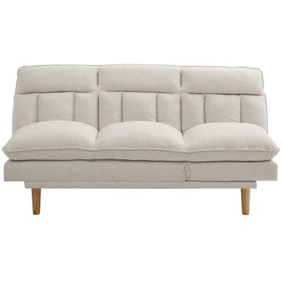 vente-unique.com Canapé convertible polyester 3 places beige} Beige 174x92x102cm - Publicité vente-unique.com Canapé convertible polyester 3 places beige} Beige 174x92x102cm - Publicité