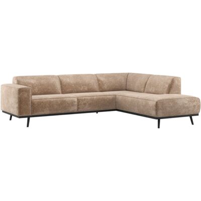 WOOOD Canapé d'angle droit 4 places en velours taupe l274 Marron 274x77x210cm - Publicité WOOOD Canapé d'angle droit 4 places en velours taupe l274 Marron 274x77x210cm - Publicité