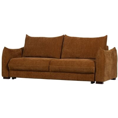 WOOOD Canapé convertible 3 places en tissu l233 cm Marron 233x92x105cm - Publicité WOOOD Canapé convertible 3 places en tissu l233 cm Marron 233x92x105cm - Publicité