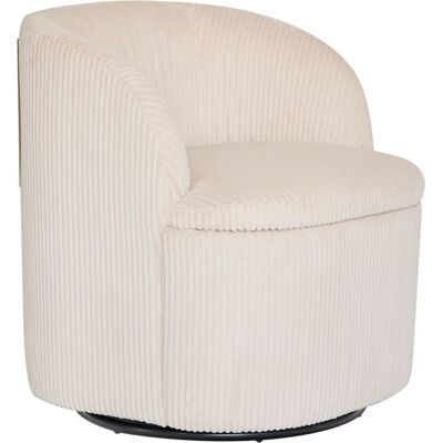 Nordlys Fauteuil de salon pivotant et pouf en tissu beige Beige 63x69x61cm - Publicité Nordlys Fauteuil de salon pivotant et pouf en tissu beige Beige 63x69x61cm - Publicité