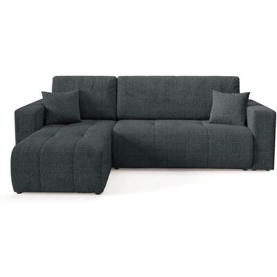 Nazar Canapé d'angle gauche 3 places en tissu texturé gris foncé Gris 244x70x92cm - Publicité Nazar Canapé d'angle gauche 3 places en tissu texturé gris foncé Gris 244x70x92cm - Publicité