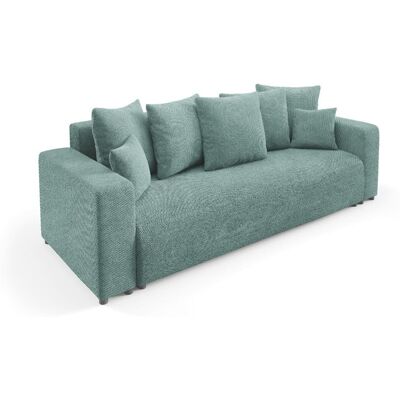 Nazar Canapé droit convertible 3 places en tissu vert clair Vert 247x58x93cm - Publicité Nazar Canapé droit convertible 3 places en tissu vert clair Vert 247x58x93cm - Publicité