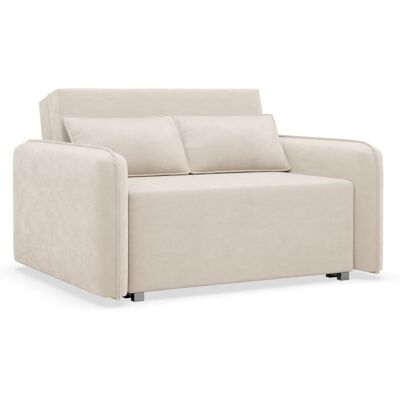 Selsey Canapé convertible 2 places, chenille hydrophobe, beige clair Beige 144x85x144cm - Publicité Selsey Canapé convertible 2 places, chenille hydrophobe, beige clair Beige 144x85x144cm - Publicité