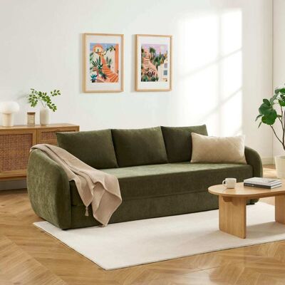 Baita Canapé droit convertible en tissu 3 places vert Vert 232x82x94cm - Publicité Baita Canapé droit convertible en tissu 3 places vert Vert 232x82x94cm - Publicité