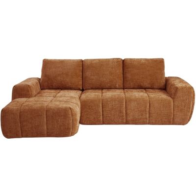 Baita Canapé d'angle en tissu 4 places terracotta Marron 256x86x162cm - Publicité Baita Canapé d'angle en tissu 4 places terracotta Marron 256x86x162cm - Publicité