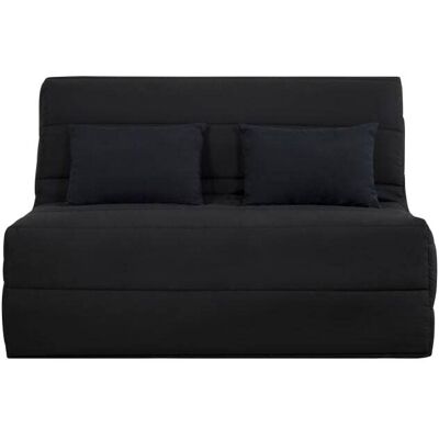 Relaxima Banquette bz convertible 2 places pearl noir Noir 190x45x140cm - Publicité Relaxima Banquette bz convertible 2 places pearl noir Noir 190x45x140cm - Publicité