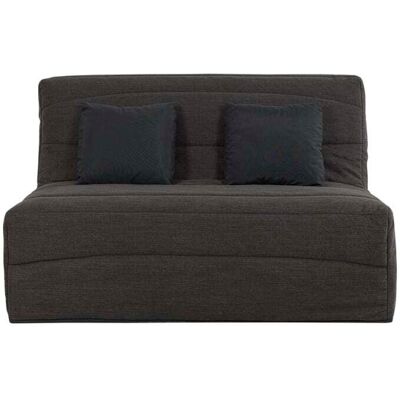 Relaxima Banquette bz convertible 2 places tissu charbon Noir 190x43x140cm - Publicité Relaxima Banquette bz convertible 2 places tissu charbon Noir 190x43x140cm - Publicité