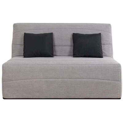 Relaxima Banquette bz convertible 2 places tissu gris Gris 190x43x140cm - Publicité Relaxima Banquette bz convertible 2 places tissu gris Gris 190x43x140cm - Publicité