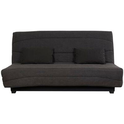 Relaxima Banquette clic clac convertible 2 places avec rangement tissu charbon Noir 190x41x130cm - Publicité Relaxima Banquette clic clac convertible 2 places avec rangement tissu charbon Noir 190x41x130cm - Publicité