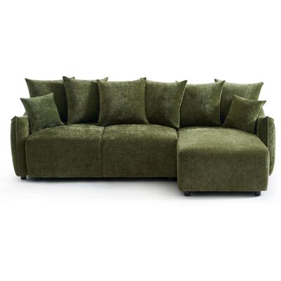 Baita Canapé d'angle convertible en tissu 4 places vert Vert 230x85x139cm - Publicité Baita Canapé d'angle convertible en tissu 4 places vert Vert 230x85x139cm - Publicité